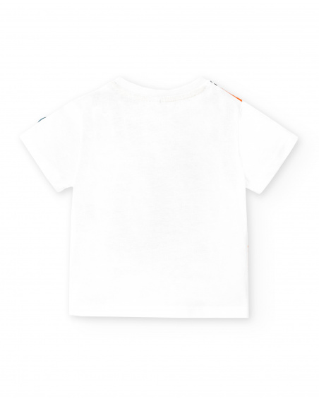 T-shirt bianca da bambino in maglia Collezione Laguna Beach