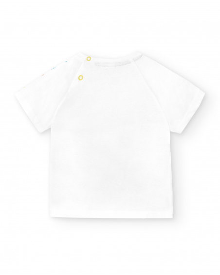 T-shirt da bambino in maglia bianca con squalo Collezione