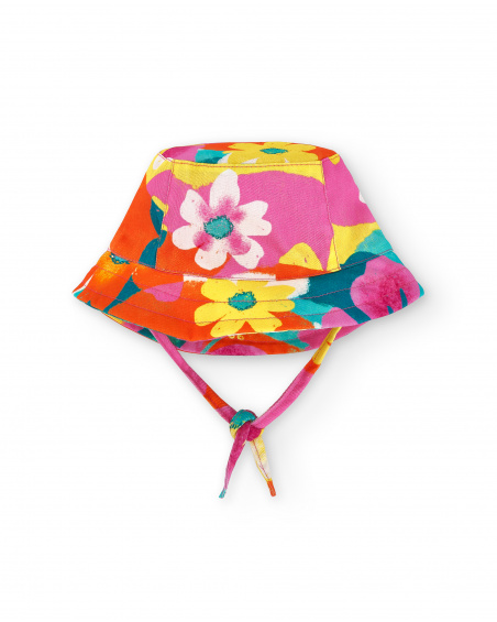 Cappello piatto fucsia da bambina Collezione Laguna Beach