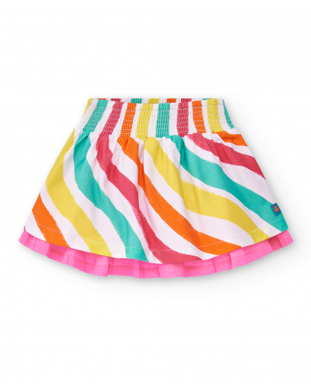 Gonna da bambina in popeline bianco Collezione Laguna Beach