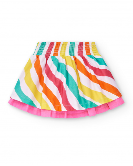 Gonna da bambina in popeline bianco Collezione Laguna Beach