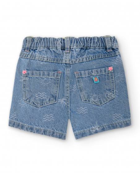 Gonna-pantalone in denim blu da bambina Collezione Laguna Beach