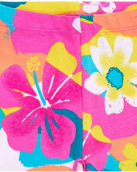 Leggings fucsia in maglia da bambina Collezione Laguna Beach