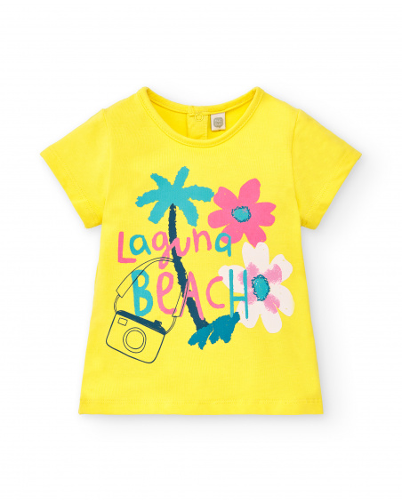 T-shirt gialla da bambina in maglia 'Laguna Beach' Collezione