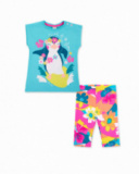 Completo in maglia blu da bambina Collezione Laguna Beach