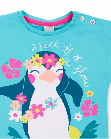Completo in maglia blu da bambina Collezione Laguna Beach
