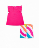 Completo in maglia fucsia da bambina Collezione Laguna Beach