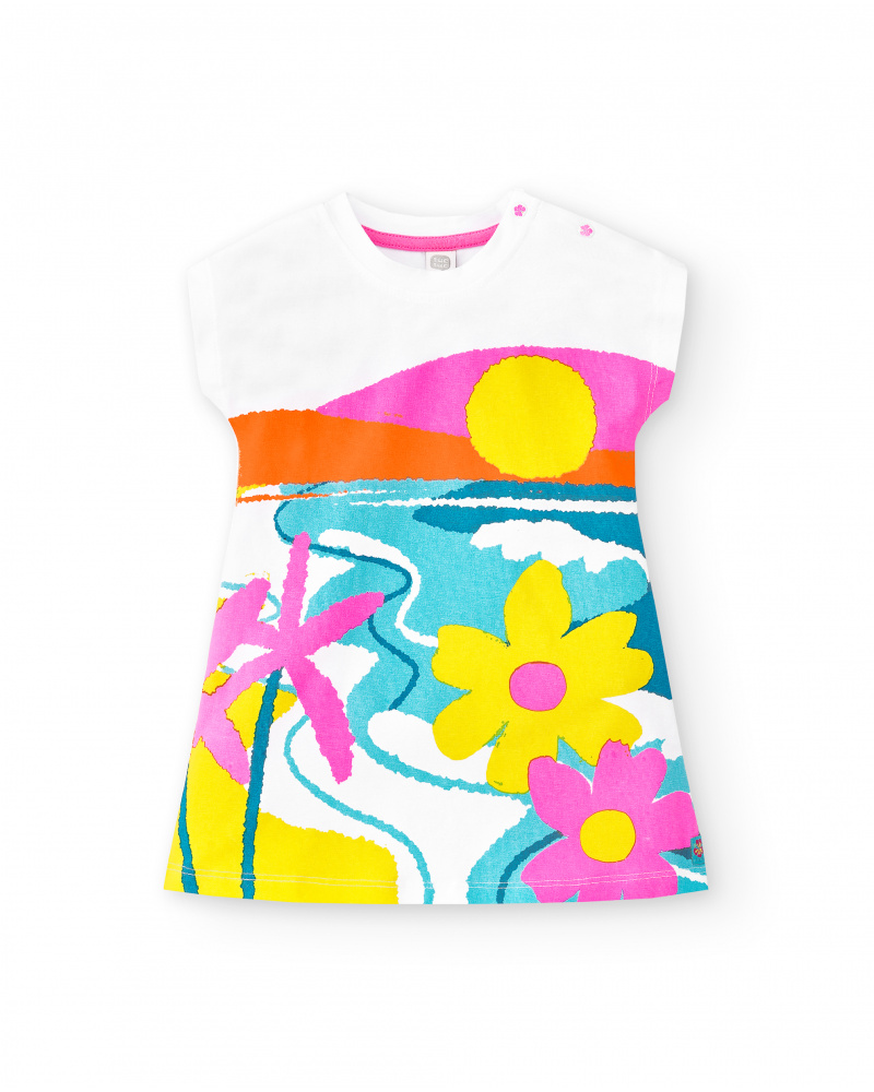 Abito bianco in maglia da bambina Collezione Laguna Beach