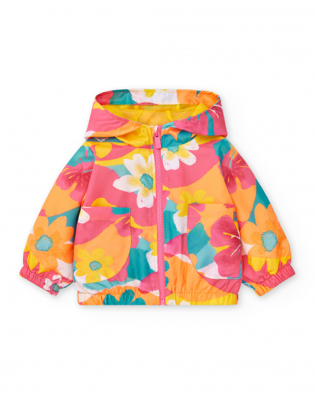 Giacca a vento fucsia da bambina Collezione Laguna Beach
