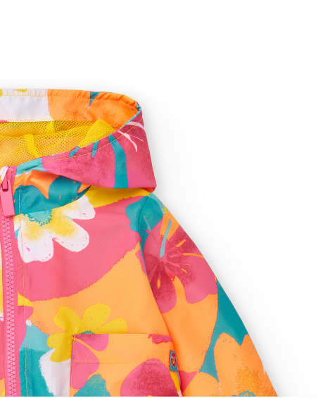 Giacca a vento fucsia da bambina Collezione Laguna Beach