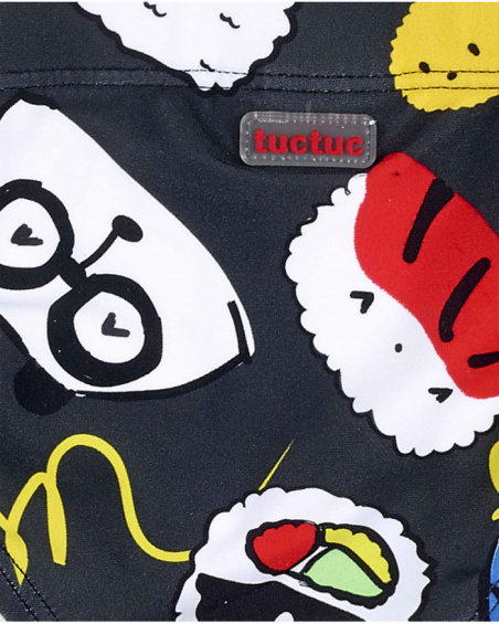 Costume da bagno slip nero da ragazzo Collezione Hey Sushi