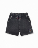 Bermuda da bambino in peluche nero Collezione Hey Sushi