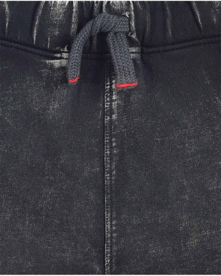 Bermuda da bambino in peluche nero Collezione Hey Sushi