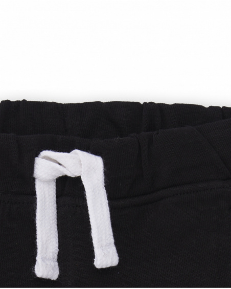 Bermuda da ragazzo in maglia nera Collezione Hey Sushi