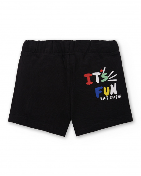 Pantaloncini rossi da bambino in maglia 'Hey tuc tuc'