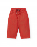 Pantaloni in twill rosso da ragazzo Collezione Hey Sushi