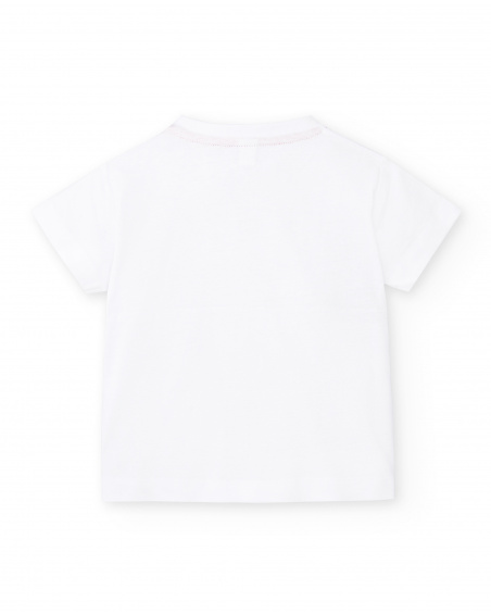T-shirt in maglia bianca nera da bambino Collezione Hey Sushi