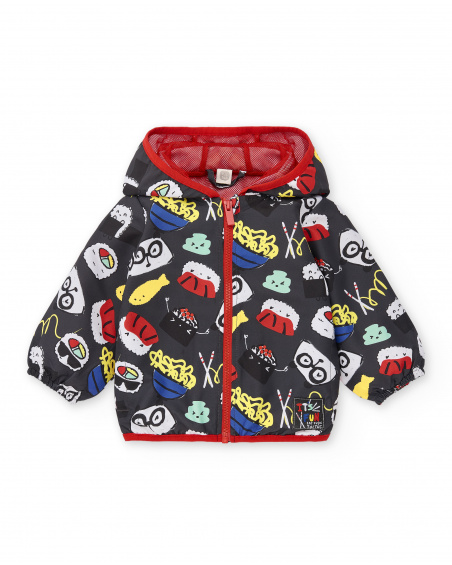 Giacca a vento grigia da ragazzo Collezione Hey Sushi