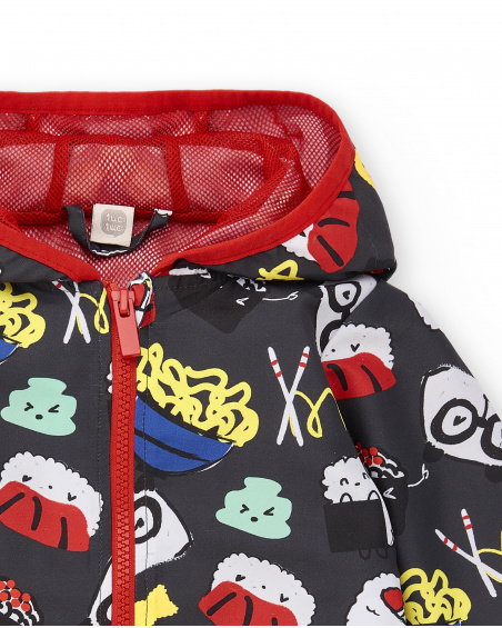 Giacca a vento grigia da ragazzo Collezione Hey Sushi