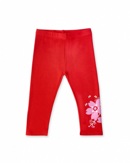Leggings rossi in maglia da bambina Collezione Hey Sushi