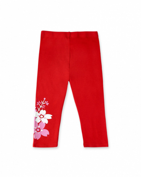 Leggings rossi in maglia da bambina Collezione Hey Sushi