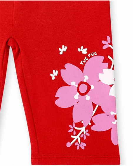Leggings da pirata in maglia rossa da bambina Collezione Hey