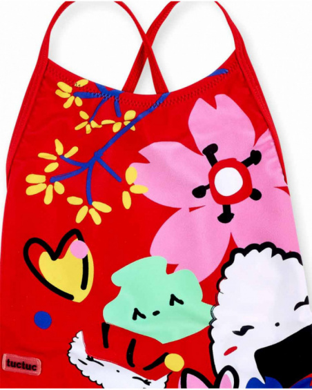 Costume da bagno rosso da ragazza Collezione Hey Sushi