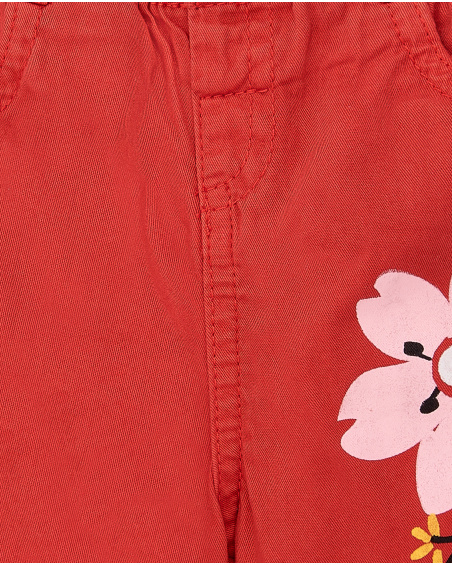 Shorts in denim rosso da bambina Collezione Hey Sushi