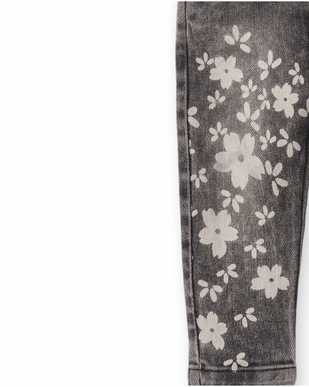 Pantaloni in denim grigio da bambina Collezione Hey Sushi