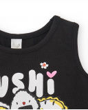 Camiseta punto negro niña Hey Sushi