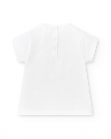 T-shirt bianca in maglia da bambina Collezione Hey Sushi