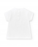 T-shirt bianca in maglia da bambina Collezione Hey Sushi