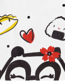 T-shirt bianca in maglia da bambina Collezione Hey Sushi