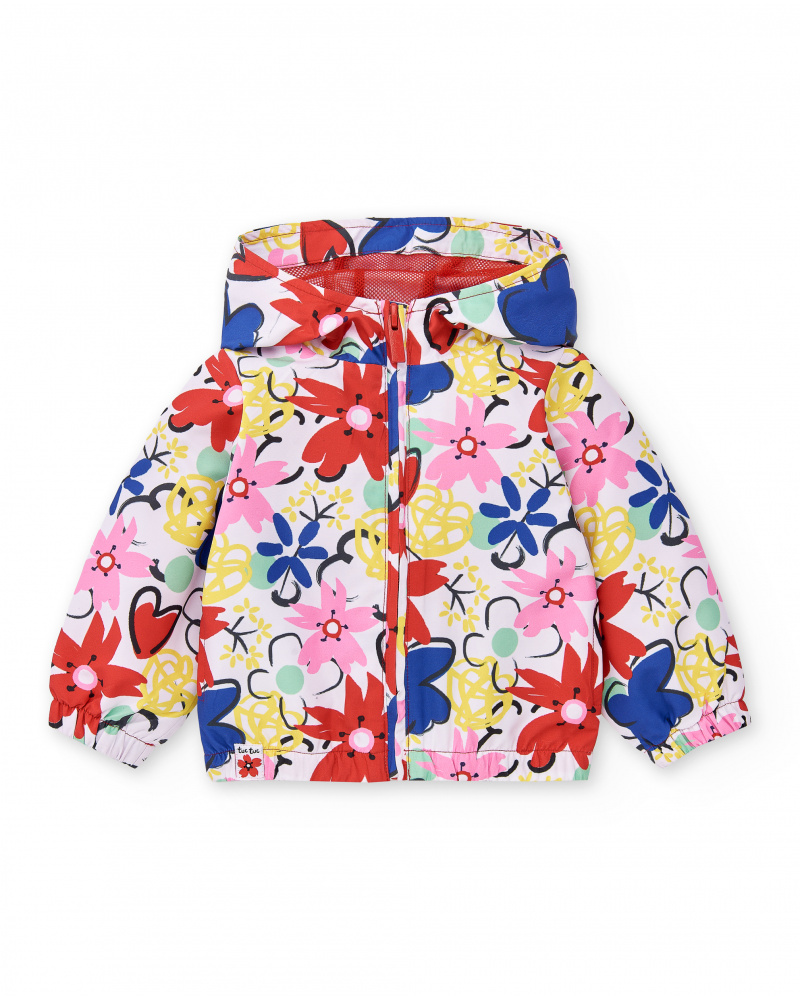 Giacca a vento bianca da bambina Collezione Hey Sushi