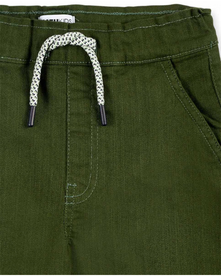 Pantaloncini cargo piatti color kaki da ragazzo Collezione My