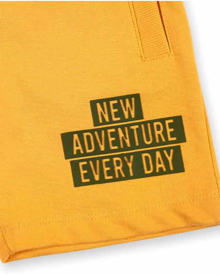 Bermuda da bambino in maglia gialla Collezione My Plan To Escape
