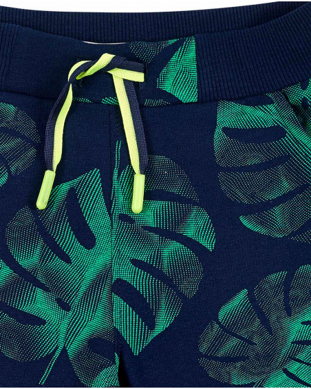 Bermuda da bambino in maglia blu navy Collezione Supernatural