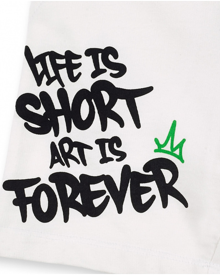 Bermuda da bambino in maglia bianca Collezione Urban Attitude