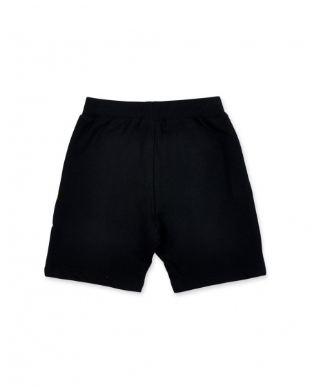 Bermuda da ragazzo in maglia nera Collezione Urban Attitude