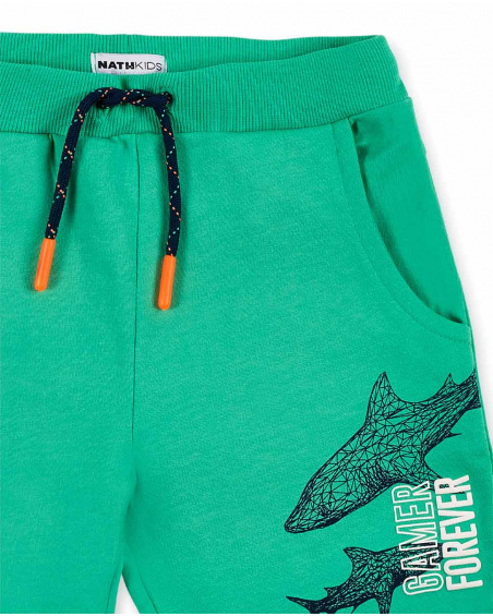 Shorts in maglia verde da ragazzo Collezione Game Mode