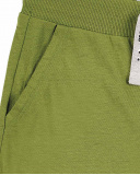 Bermuda da bambino in maglia verde kaki Collezione Basics Boy