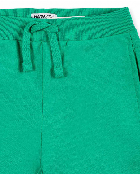 Shorts in maglia verde da ragazzo Collezione Basics Boy