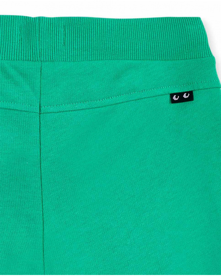 Shorts in maglia verde da ragazzo Collezione Basics Boy