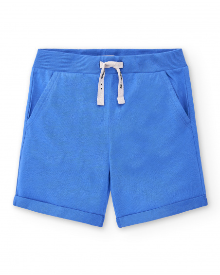 Bermuda da bambino in maglia di colore azzurro Collezione