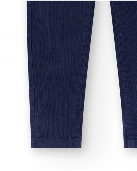 Pantaloni piatti blu navy da ragazzo Collezione Kayak Club