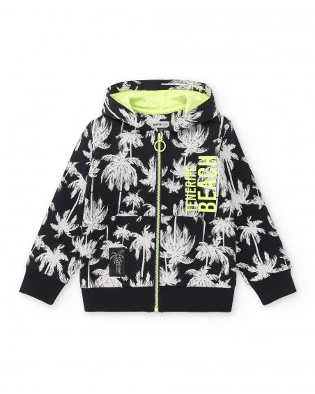Felpa nera in maglia da bambino Collezione Tenerife Surf tuc tuc