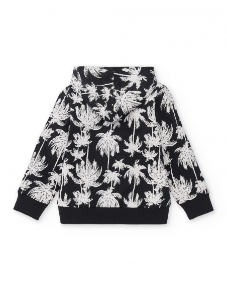 Felpa nera in maglia da bambino Collezione Tenerife Surf