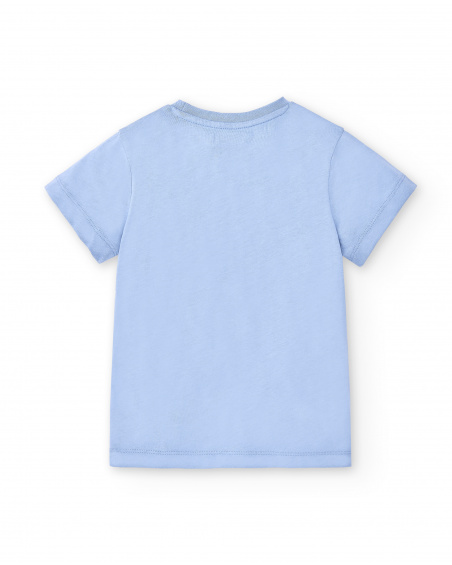 T-shirt azzurra in maglia per neonato Collezione Skating World