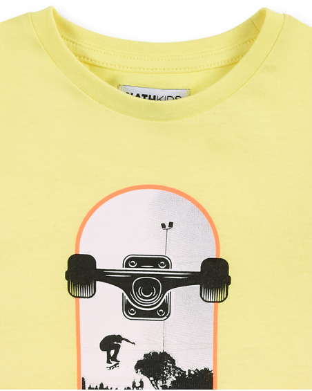 T-shirt gialla in maglia da bambino Collezione Skating World