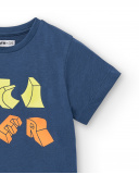 T-shirt blu in maglia 'Skater' da bambino Collezione Skating